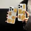Applicable To Apple 16ProMax Transparent Gold Foil God of Wealth Mobile Phone Case Iphone 15 Drop Glue Anti-fall 14 Protective Cover