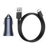 Baseus Pro Dual-Port Car Charger 40W USB-C & USB-A with Cable - Gray | PD QC 4.0+ SCP FCP AFC Support