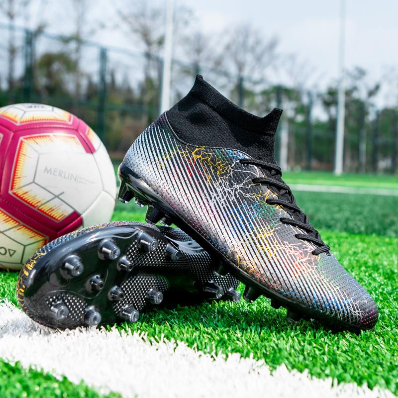 Футбольные бутсы с высоким берцем, мужские футбольные бутсы с длинными ногтями, детские молодежные кроссовки для соревнований, футбольные бутсы для детей