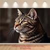 2D Реалистичная ткань-фон с изображением полосатой кошки, Фон для фотосъемки портретов домашних животных