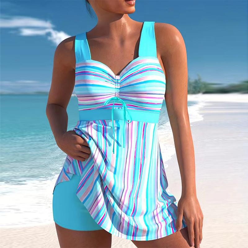 2024 женский сексуальный большой размер с цветочным принтом купальник женский летний комплект из двух предметов танкини модное монокини пляжная одежда банный костюм