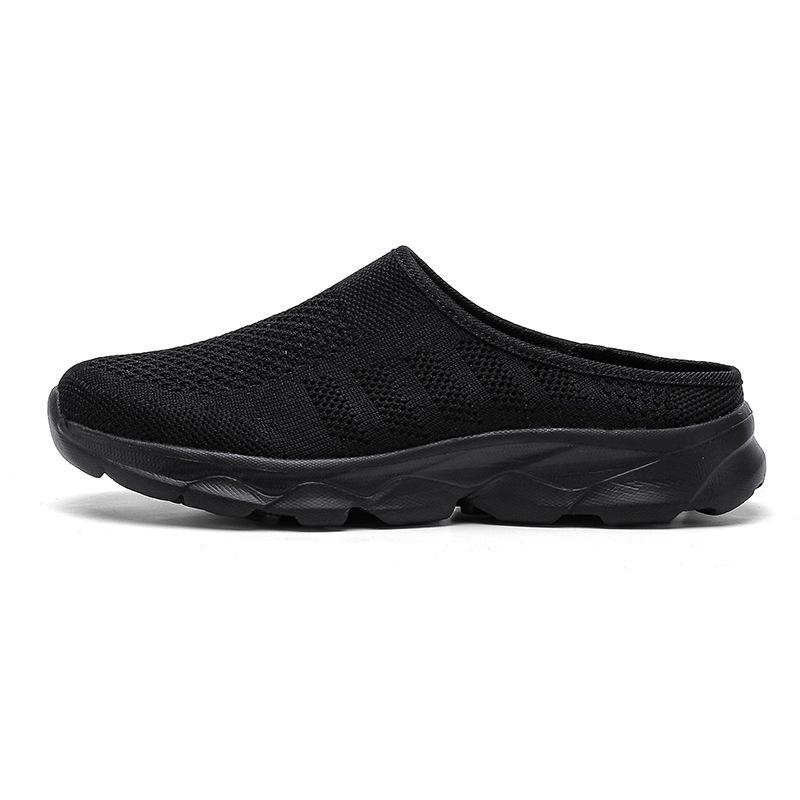 Модная сетка Fly-woven Mesh без пятки, поддержка половины стопы, модная ультралегкая повседневная женская обувь очень большого размера