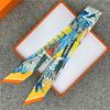 POBING Animals Print 18m/m Twill Silk Scarves Women Luxury Brand Scarf Bag Ribbons Tie Head Scarf Small Long Skinny Scarf 86*5CM