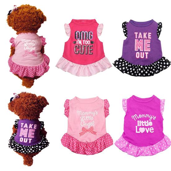 Красивое платье для домашних животных с узором в виде сердца. Инновационное тонкое трикотажное хлопковое платье для собак на каждый день.