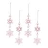 Set of 4 Snowflake Ornament Portable Accessory for Christmas Tree Hanging Decorations Sturdy Acrylic Festival Charm