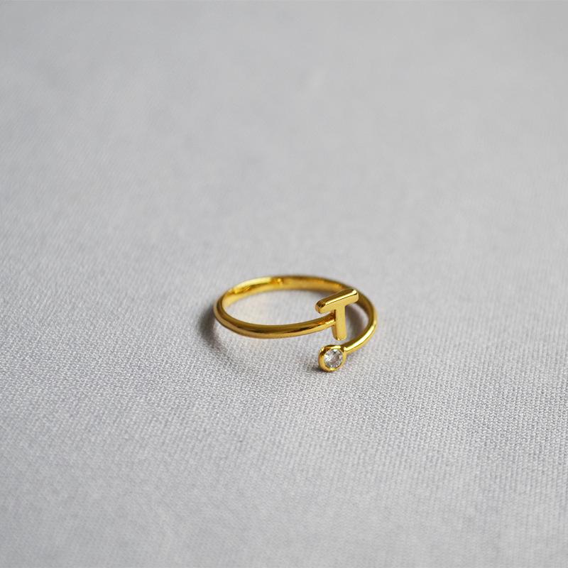 2019 Exquisite Adjustable Initial Ring for Women - Stackable Open Design for Index Finger