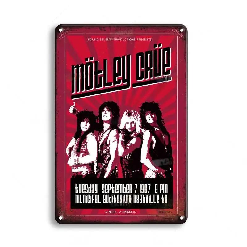 Винтажная классика Рок-группа Искусство Металлический постер Жестяная вывеска Музыкальный бар Паб Клуб Ретро Мужская пещера Гостиная Мастерская Декоративные таблички