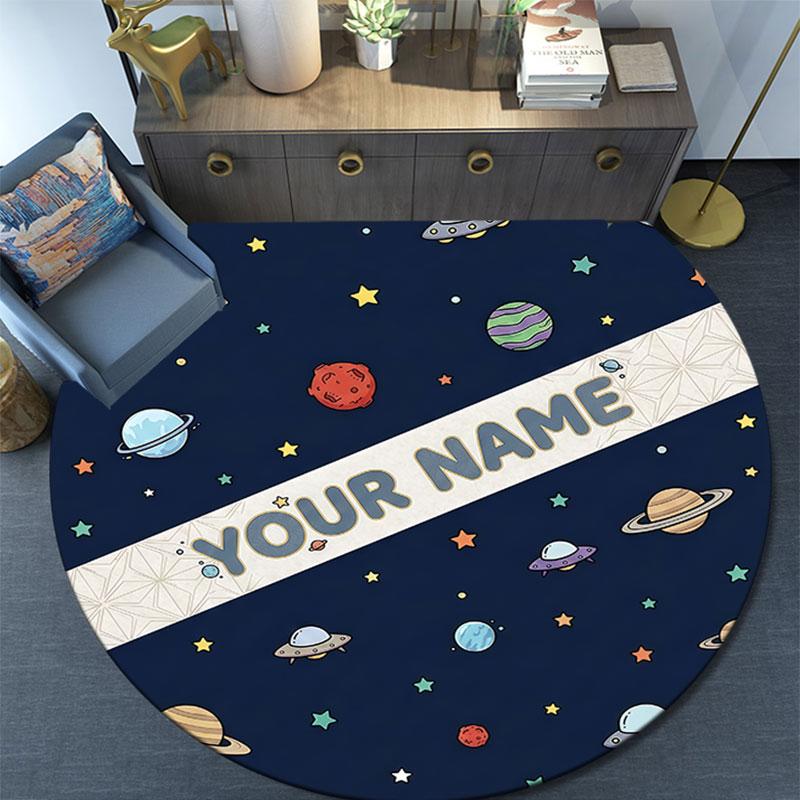Custom Name,Cartoon Theme Pattern Series pattern round rug,Carpet Rug for Living Room Bedroom Playroom ,Non-slip Floor Mat,Holiday Gifts and Birthday