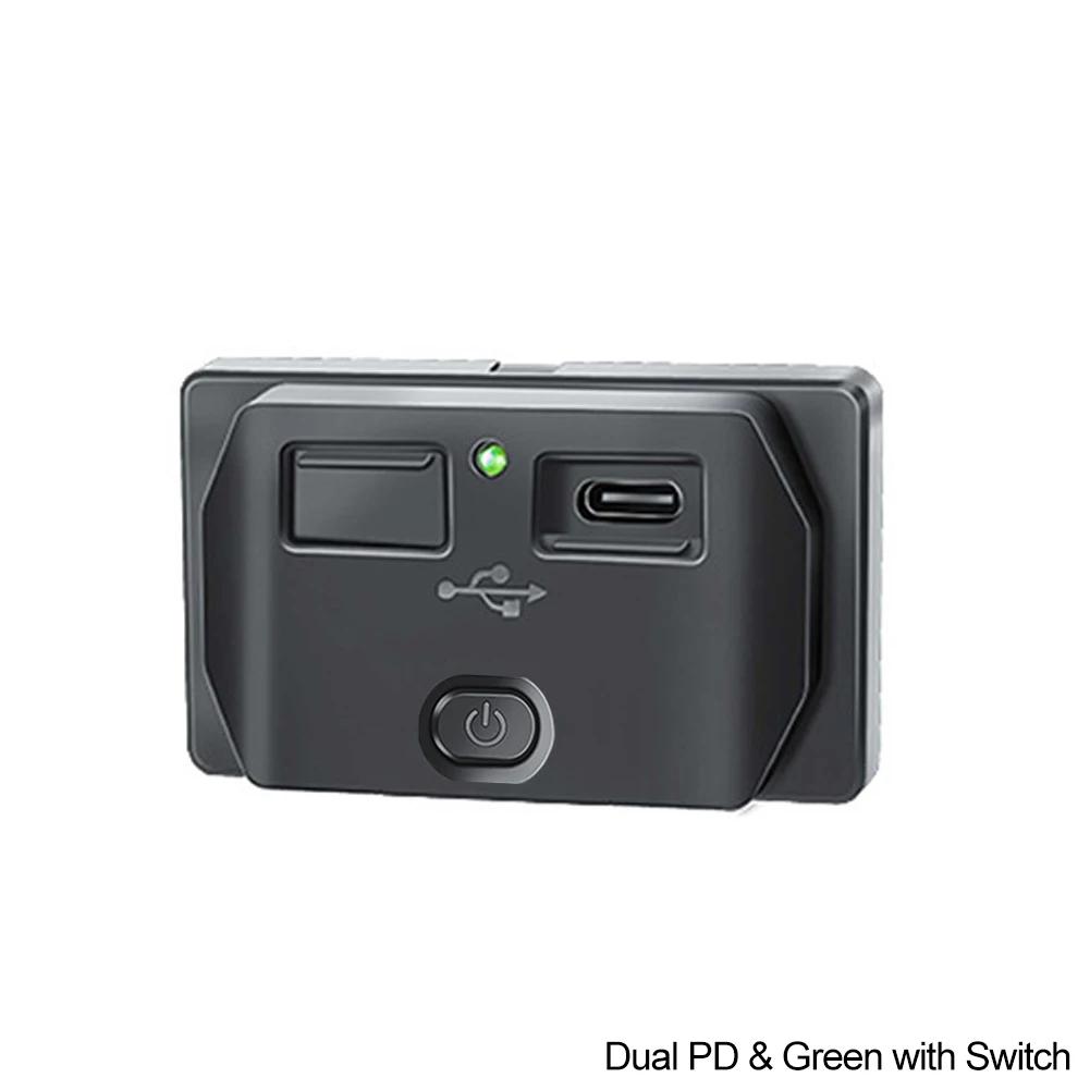 Новый автомобильный QC 3.0 USB PD Type C быстрое зарядное устройство розетка 12 В-24 В с переключателем светодиодная розетка быстрая зарядка для RV лодки мотоцикла