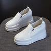 Весенне-летние маленькие белые женские туфли женская обувь новые туфли с отверстиями маффины толстая подошва внутренняя высота увеличение дышащие повседневные туфли
