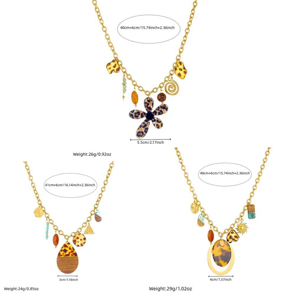 Gold Tone Multi Pendant Necklace Multi Charms Boho Jewelry Statement Chain Necklace Daily Wear