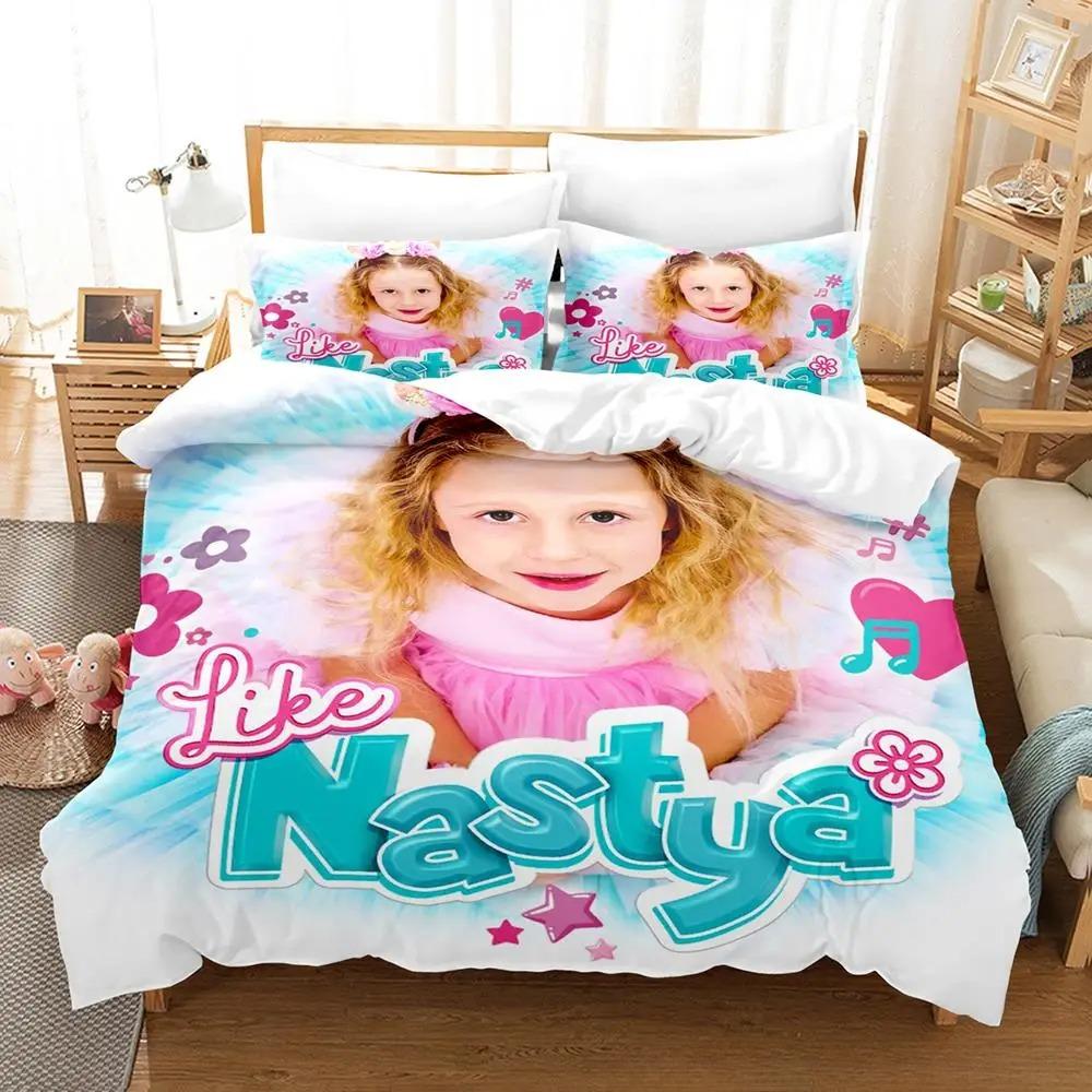 Like Nastya Bedding Set Single Twin Full Queen King Size Bed Set Aldult Kid Bedroom Duvet Cover Sets 3D Anime