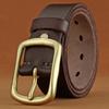 Personalized Fashion Leather Pin Buckle Brass Handmade Belt Trendy Young People Pure Cowhide Versatile Retro Belt