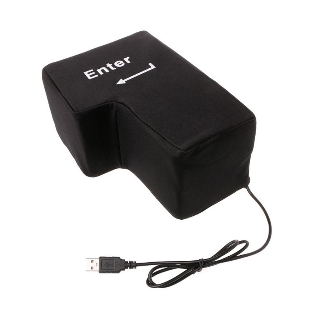Anti-Stress Computer Huge Enter Key Big Giant USB Keyboard Vent Button Pillow Office Desktop Notebook Stress Reliever Gift