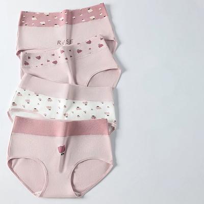 Женское хлопковое нижнее белье с принтом, большого размера 7A, бесшовное, антибактериальное, для живота, милое, треугольное, студенческое