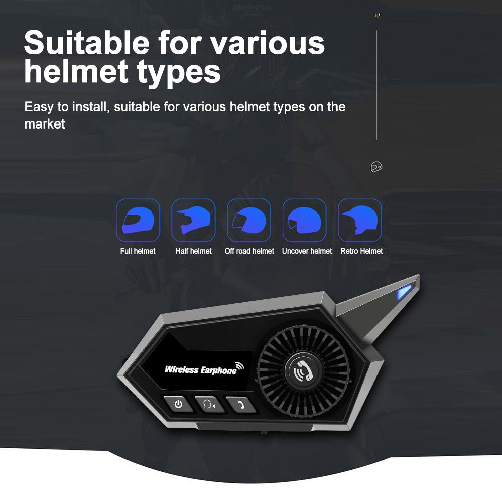 BT18 Мотоциклетный шлем Гарнитура Handsfree комплект Стерео Анти-помехи Водонепроницаемый музыкальный плеер Динамик Беспроводные наушники
