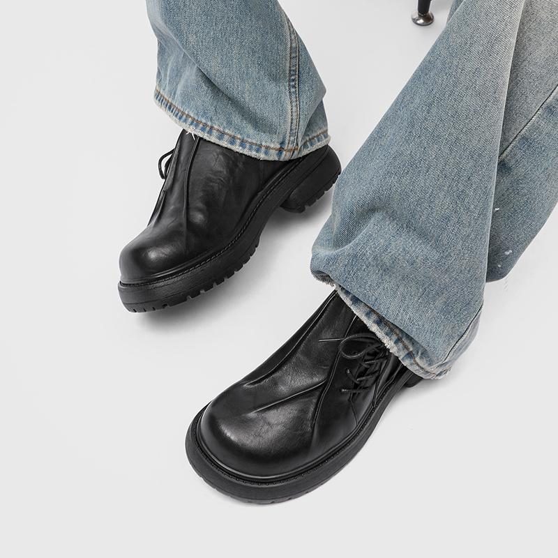 Модная мужская кожаная обувь дерби на толстой подошве Дизайнерские стили Вечеринка и работа Повседневный досуг и бизнес Взрослая обувь для костюма 38-46