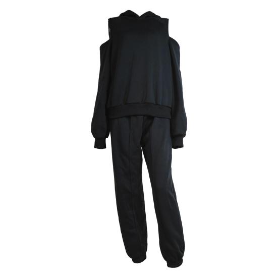 Женский спортивный костюм из двух частей, худи с длинным рукавом и укороченным пуловером, толстовка, спортивные штаны