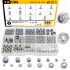 360 Piece Metric Stainless Steel Nylon Nut and Hex Nut Combination Kit, (M3-M12) 7 Size Combination Kit