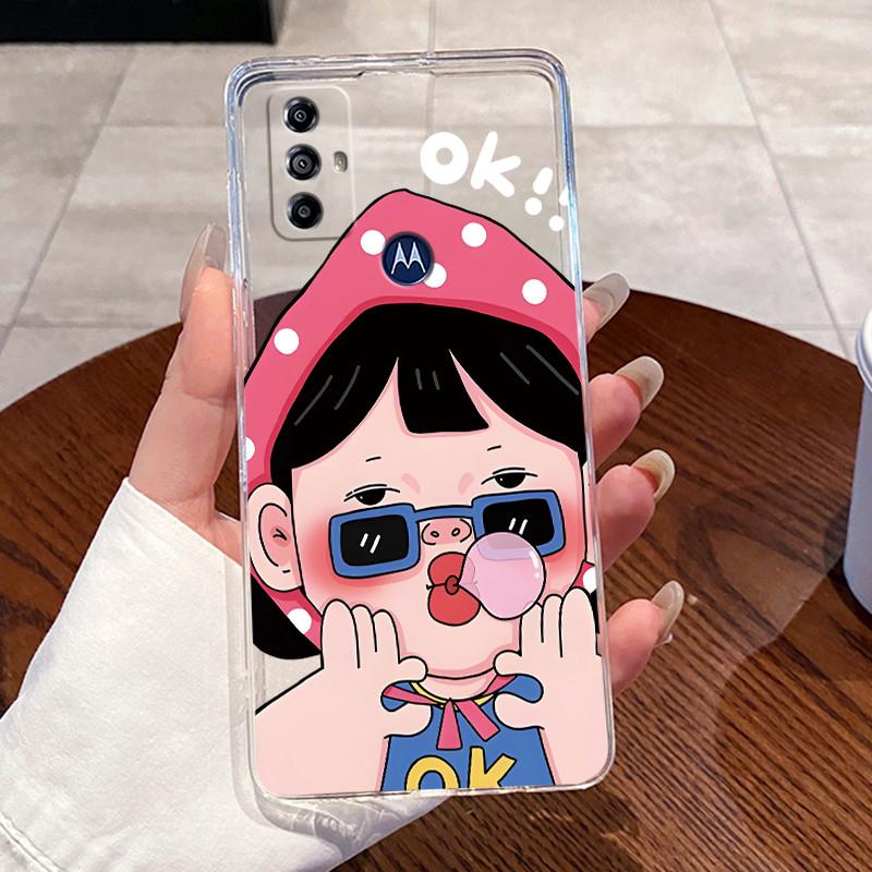 Jelly Casing For Motorola Moto G Play 4G 2023 Fundas Clear Silicone Soft TPU Back Cover Cute Cat Rabbit Heart Protective Case
