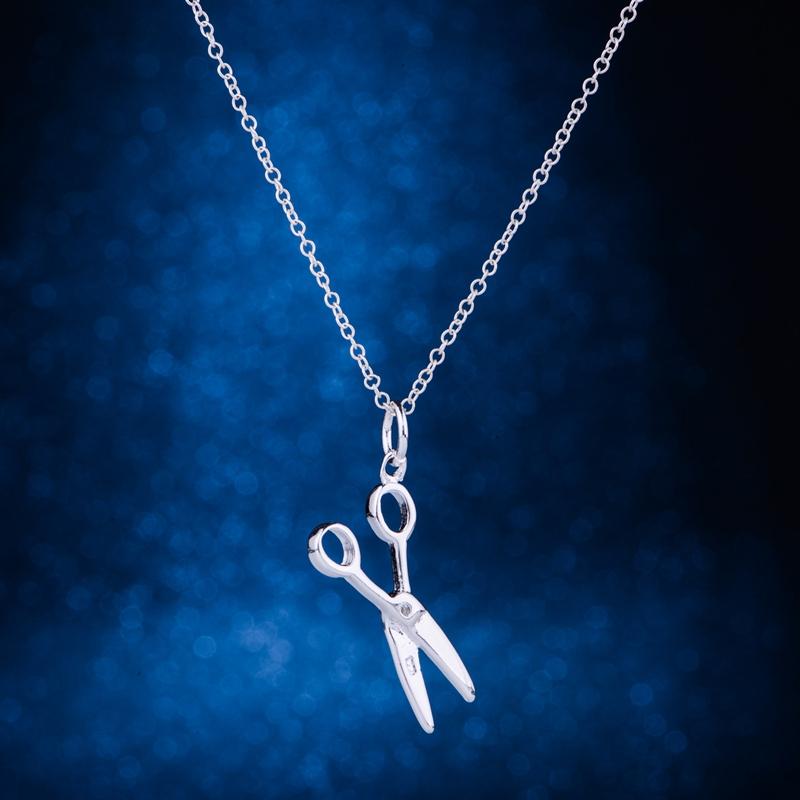 925 Sterling Silver Necklace ,925 Silver Pendant Fashion Jewelry ,Scissor Cute Shiny /Gexaowea Hwfaqnma Lq -P102