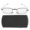 Stainless Steel Folding Reading Glasses Elderly Portable Presbyopic Glasses with Storage Box(+400