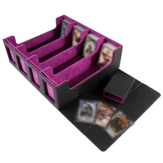 Yousheng Trading Card Storage Box Magnetic Closure 4-Row Deck Case Large Capacity Card Deck Box for PTCG TCG Sports Cards