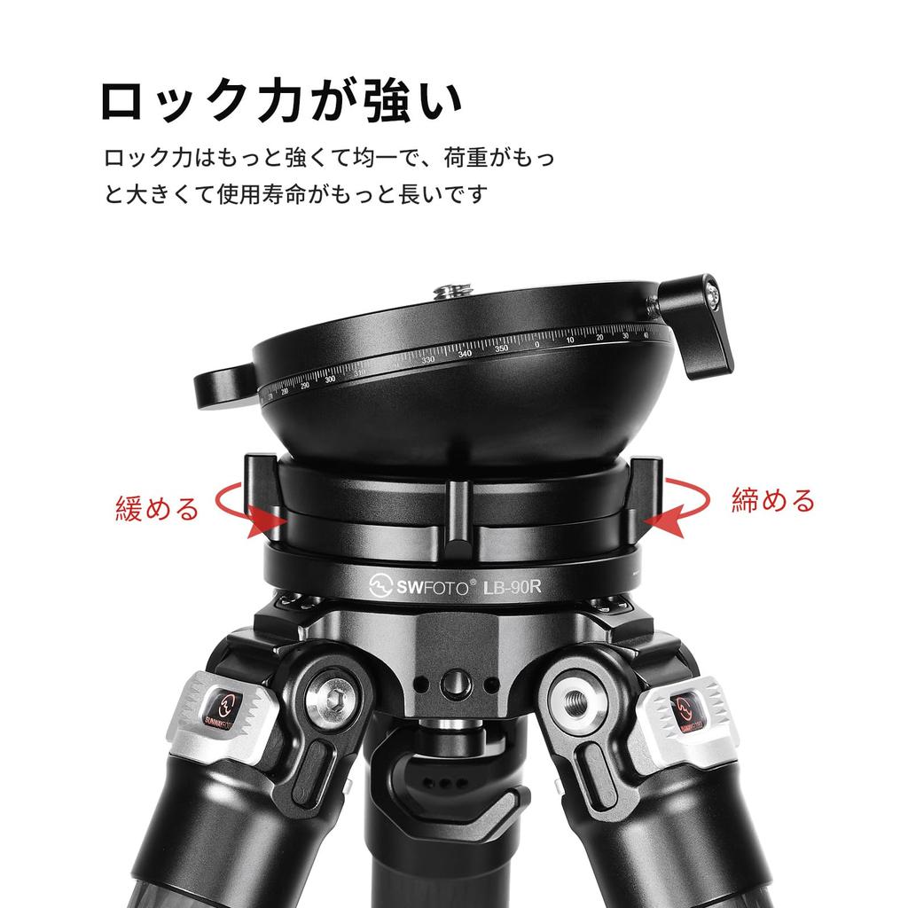 SWFOTO Leveling Base Low Center of Gravity Head Aluminum Alloy Maximum Load 25KG LB-90R