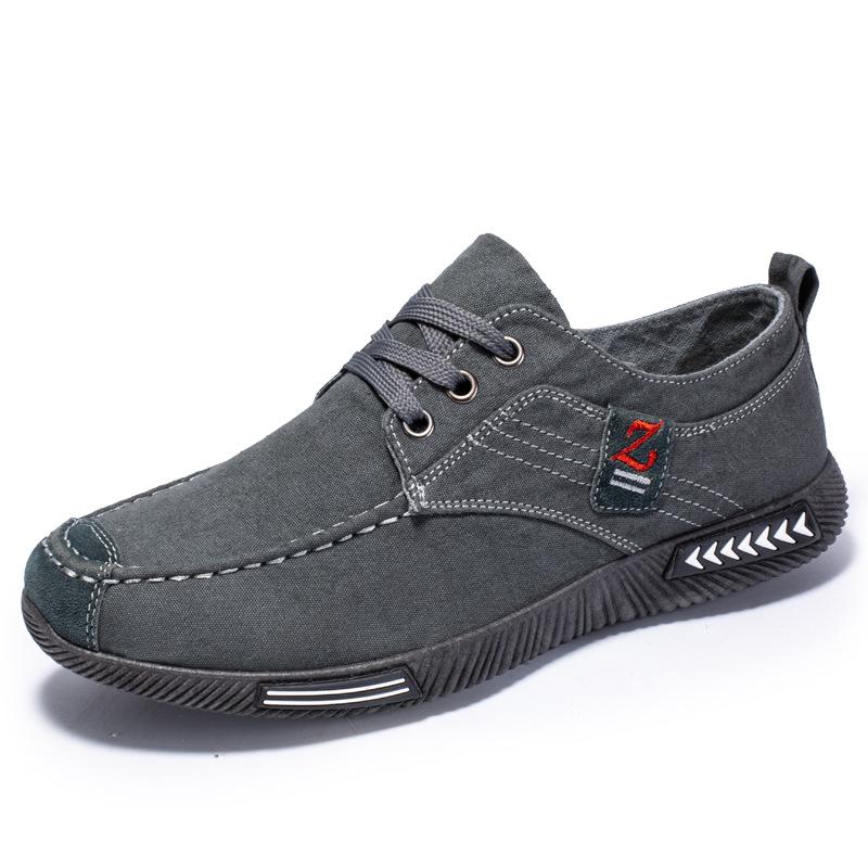 Мужская обувь 2024 весна мужские парусиновые туфли плоские повседневные туфли на шнуровке удобные дышащие туфли мужские туфли на плоской подошве размер 39-44