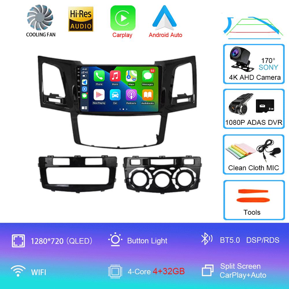 Для Toyota Fortuner Hilux Revo Vigo 2005-2007 Автомобильный радиоприемник Android 14 Carplay Мультимедийный проигрыватель Автомагнитола Стерео 2din Головное устройство