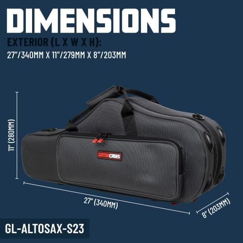 GATOR Adagio Series Lightweight Semi-Hard Case for Alto Saxophone, EPS (GL-ALTOSAX-S23)