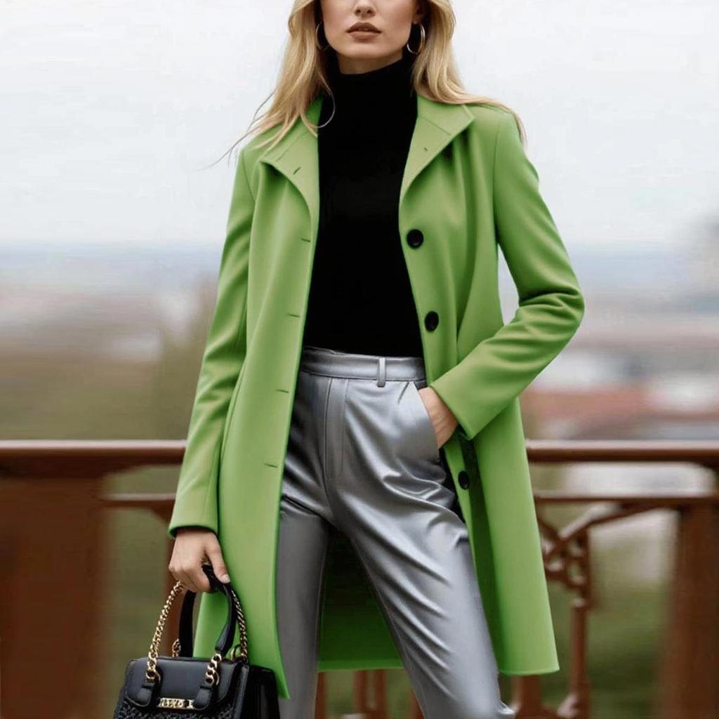 Женские пальто Однобортный тренч Модные А-силуэта Осенне-зимние куртки