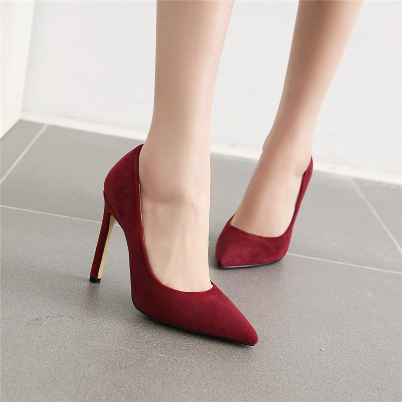 FOREADA High Heels Women Pumps Elegant Extreme High Heels Party Shoes Shallow Pointed Toe Shoes Ladies Spring New Plus Size 4-12