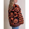 Осень-зима, длинные рукава, женские свитера, мода, большие размеры, Хэллоуин, свободный свитер с круглым вырезом, винтажный женский элегантный принт, повседневные джемперы 25367