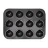Форма для кексов, черная, 12 ячеек, многофункциональная, с антипригарным покрытием, форма для верхушек маффинов для духовки