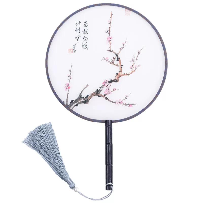 New Semi-Transparent Ancient-Style Round Fan, Double-Sided Palace Fan, Bridal Round Fan, Dance Fan, Chinese Style Classical Hanfu Small Fan