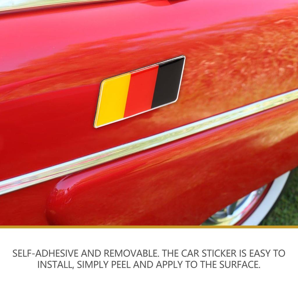 Mipcase Germany Flag Car Sticker, Metal National Flag Car Decal, Germany Flag Car Vehicle Window Sticker for Party Decoration