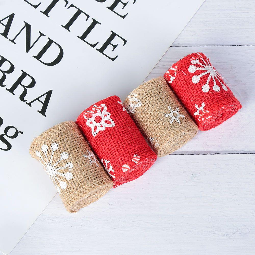 Craft Rustic Vintage Merry Christmas Wedding Snowflake Sisal Trim Snowflake Lace Ribbon Jute Burlap