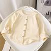 Spring Children's Base Shirt Elastic Button Warm Long Sleeved Top