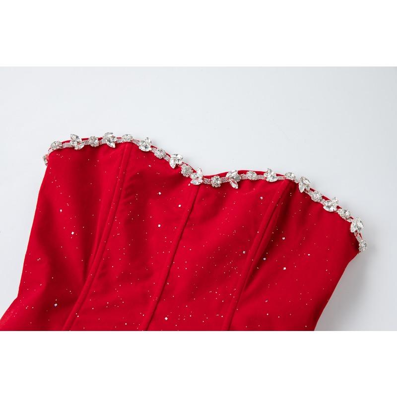 Летние женские сексуальные без бретелек с открытой спиной, украшенные бисером, бархатные, облегающие, мини, короткие, вечерние, бальные платья