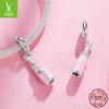 Romantic Pink Champagne S925 Sterling Silver Pendant Accessories Sweet Cool Versatile Diy Charm Beads
