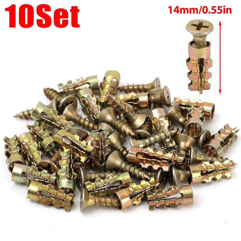 Serrated Expansion Tube Screw Set Door Hinge Repair Fixed Screws Thread Wall Anchor Cabinet Fasteners for Concrete Drywall