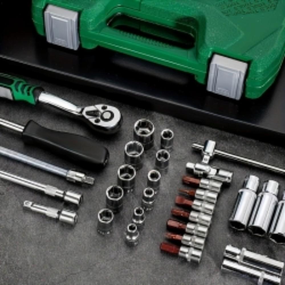 46-teiliges 1/4"-Ratschenschlüssel-Kombinationssteckschlüssel-Werkzeugset für die Autoreparatur