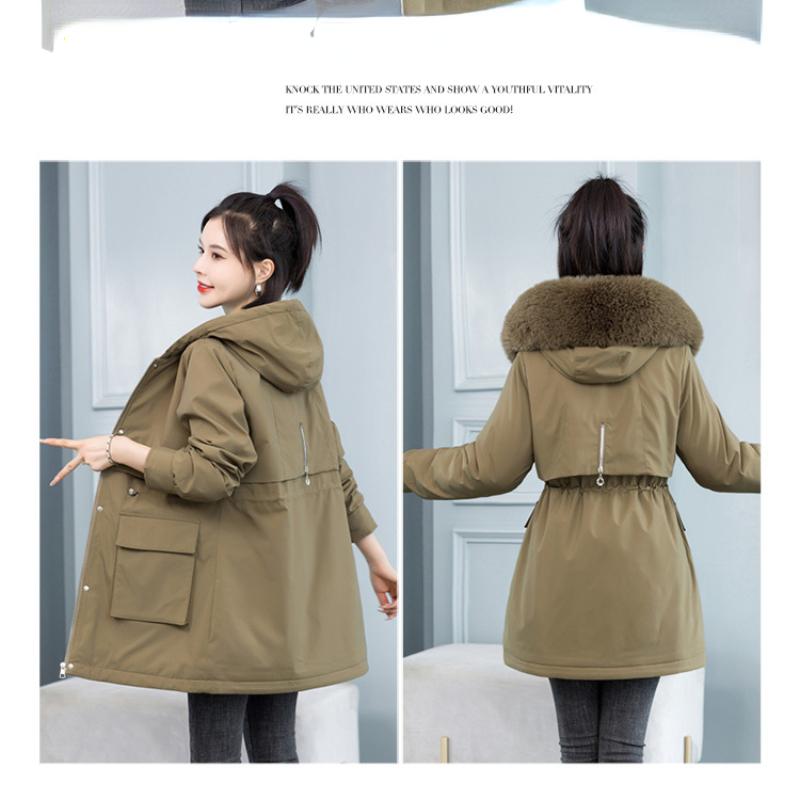 Осенне-зимняя женская однотонная съемная корейская версия с капюшоном на талии, теплая женская куртка, 5 цветов
