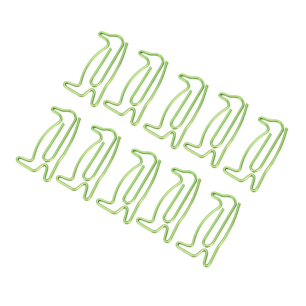 100Pcs Paper Clips Cute Unique Penguin Shape Electroplating Process Lightweight Portable Metal Paper