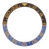 Ceramic Watch Bezel Insert 38mm Blue Black Base Gold Digit Watch Bezel Ring Replacement Accessory
