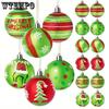 24 шт. Рождественские шары-украшения для елки, красные и зеленые блестящие подвески-лампочки для украшения рождественской елки