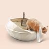 PLAYZH Cat Toilet Semi-enclosed Cat Litter Box Double Pine Cat Anti-splash Poop Box Cat Toilet Training