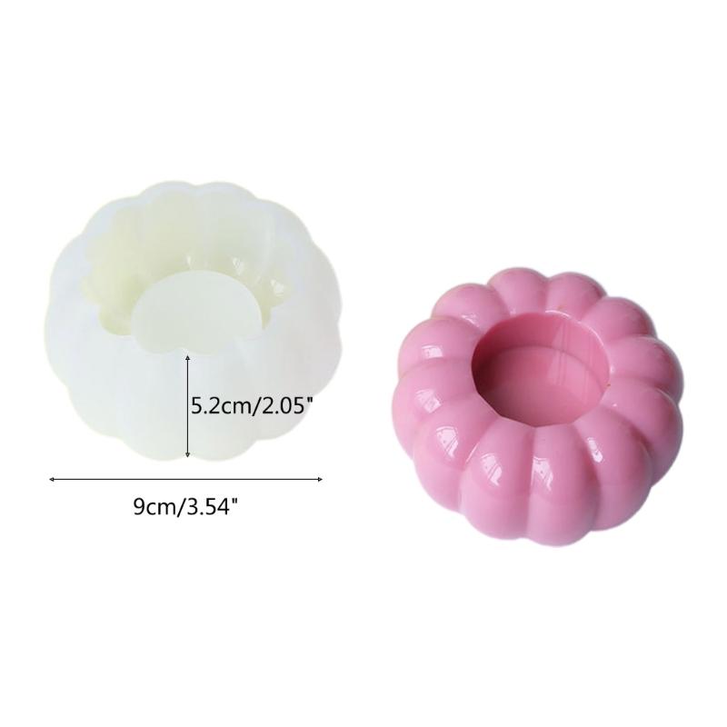 Resin Candle Holder Silicone Mold Pumpkin Tealight Resin Mold Candlestick Epoxy Casting Mold for Jewelry Box Home Decor
