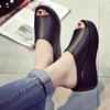 Women's Summer Thick-Soled One-Word Slope Heel Sandals for Outdoor & Beach